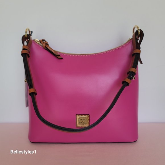 DOONEY & BOURKE Wexford Smooth Leather Hobo Shoulder Bag-Magenta color 🎈$169. - Picture 7 of 16